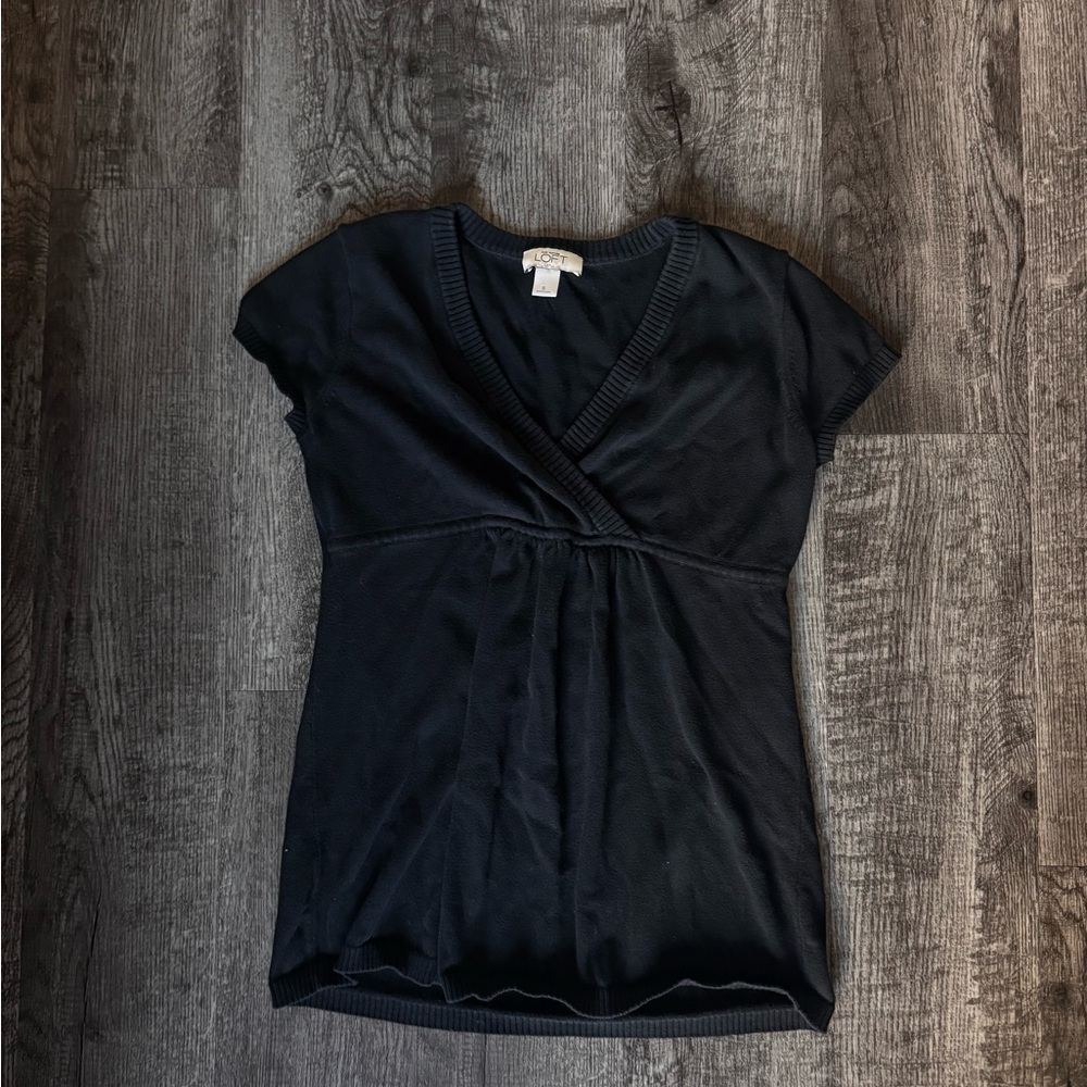 Loft Black Babydoll Top